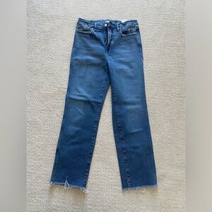 Good American raw hem straight leg